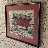 Two Framed Covered Bridge Prints - thumbnail 2 of 8