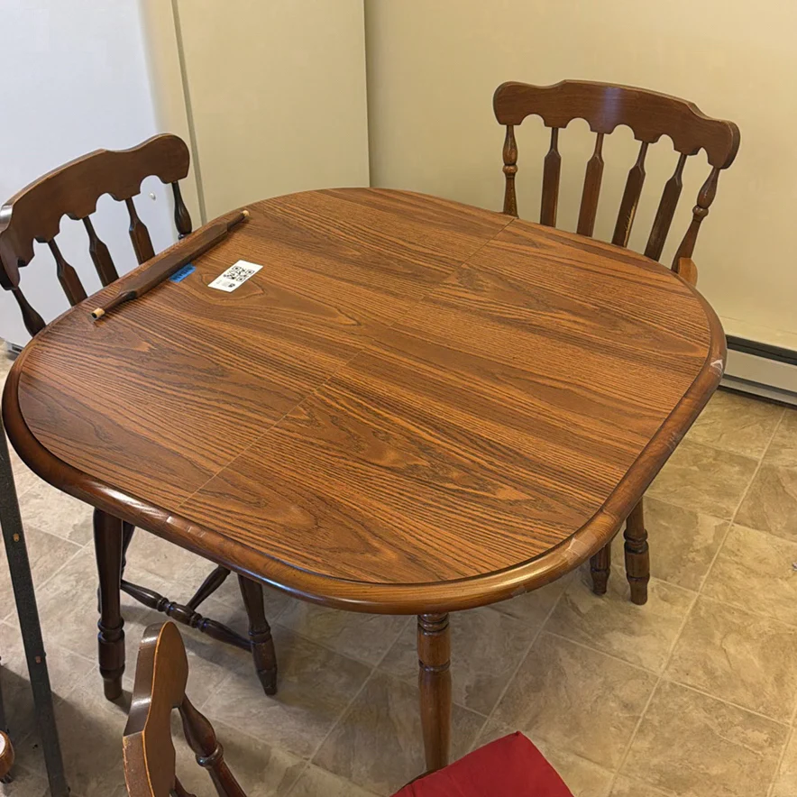 Wood Dining Table with Four Chairs and Seat Cushions - image 8 of 12