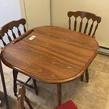 Wood Dining Table with Four Chairs and Seat Cushions - thumbnail 8 of 12