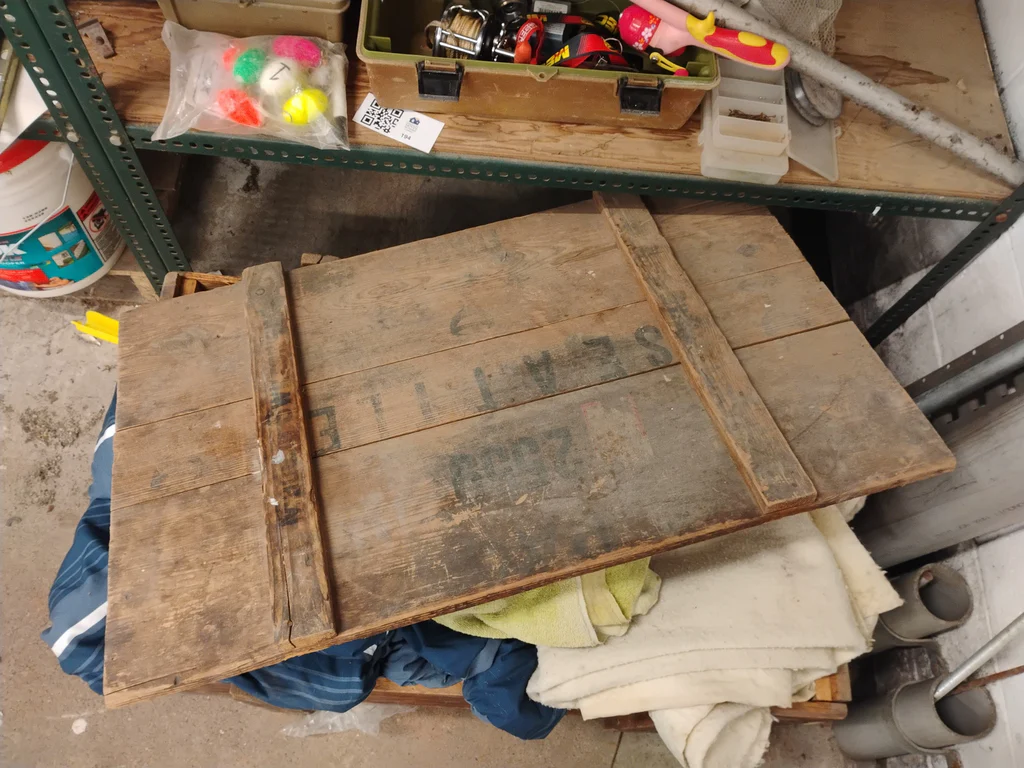 Wooden Storage Crate with Bedding and Towels - image 5 of 9