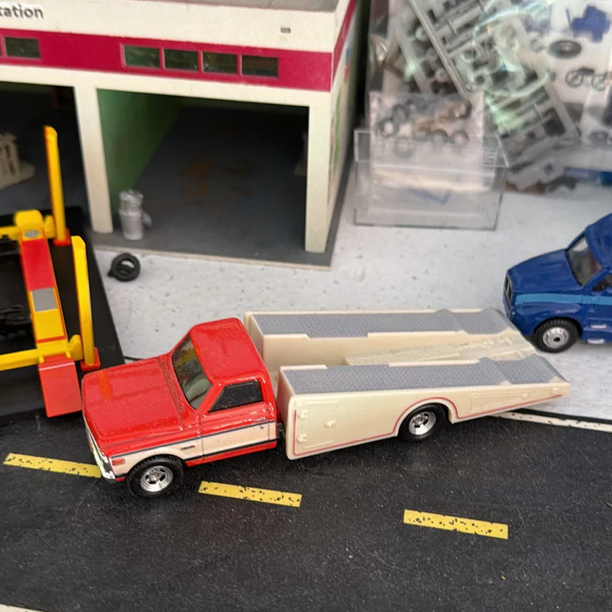 Toy Vehicle Lot With Service Station and Caboose - image 10 of 14