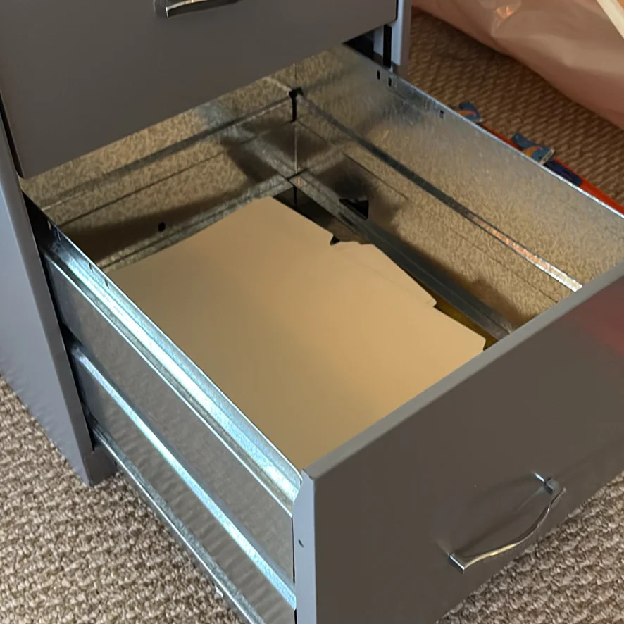 Two-Drawer Gray Metal Filing Cabinet - image 7 of 8