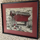 Two Framed Covered Bridge Prints - thumbnail 3 of 8
