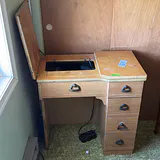 Singer Sewing Machine in Wooden Cabinet - thumbnail 2 of 13