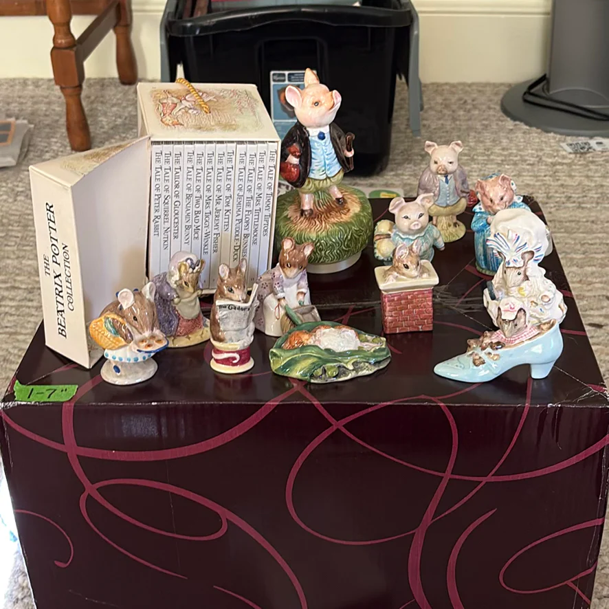 Beatrix Potter Collection Books and Ceramic Animal Figurines - image 1 of 14