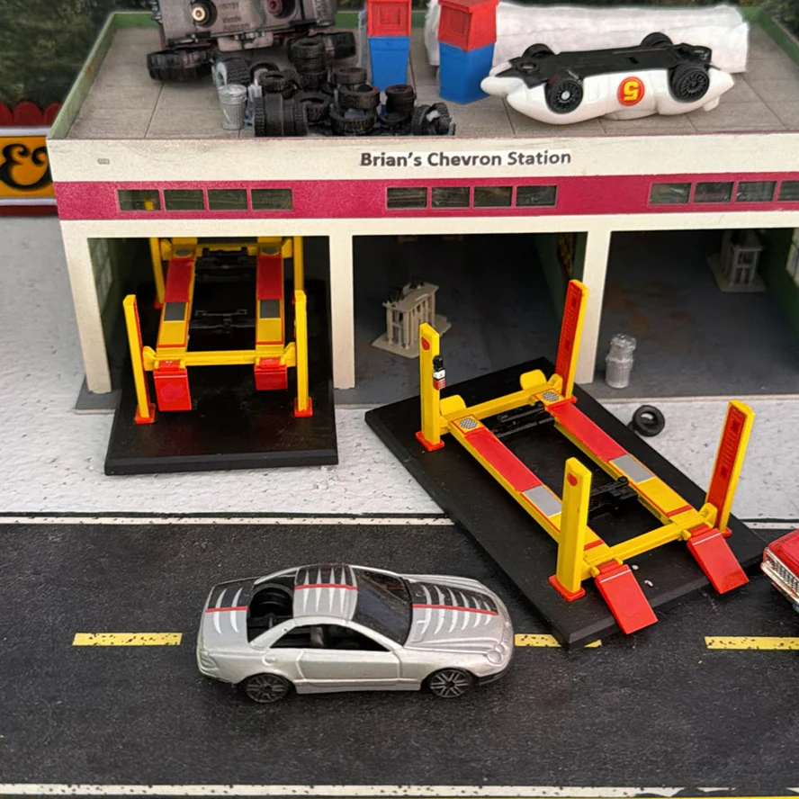 Toy Vehicle Lot With Service Station and Caboose - image 8 of 14
