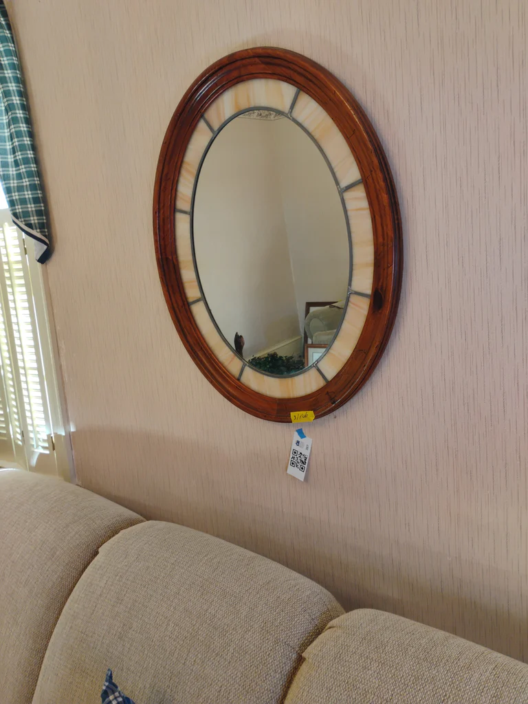 Oval Wall Mirror with Wood Frame - image 4 of 4