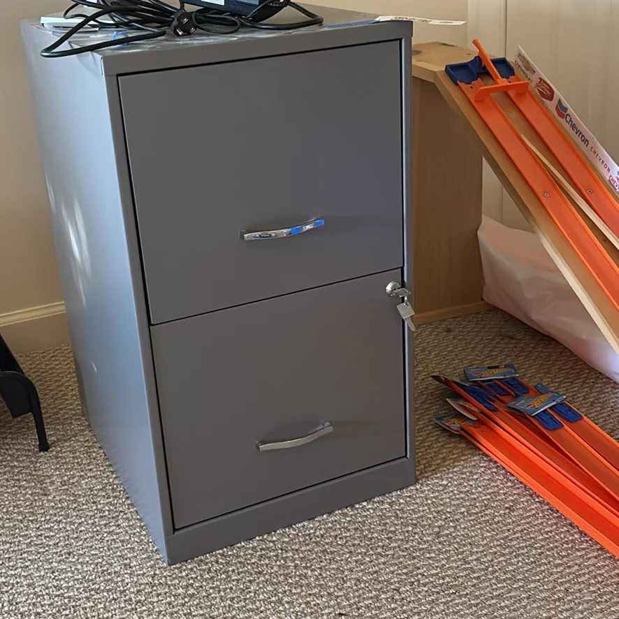 Two-Drawer Gray Metal Filing Cabinet - image 3 of 8