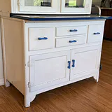 Vintage Cabinet Hutch with Glass Doors - thumbnail 2 of 7
