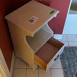 White Wooden Nightstand with Drawer and Open Shelf - thumbnail 3 of 6