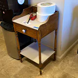 Wooden Side Table with Drawer and Shelf - thumbnail 2 of 9