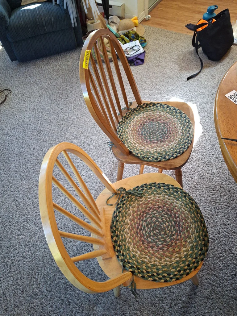 Dining Chairs with Braided Seat Cushions - image 10 of 10