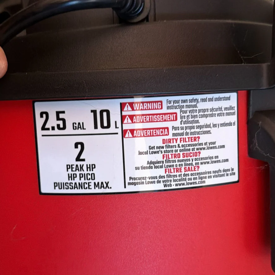 Craftsman 2.5 Gallon Wet/Dry Vacuum - image 5 of 6