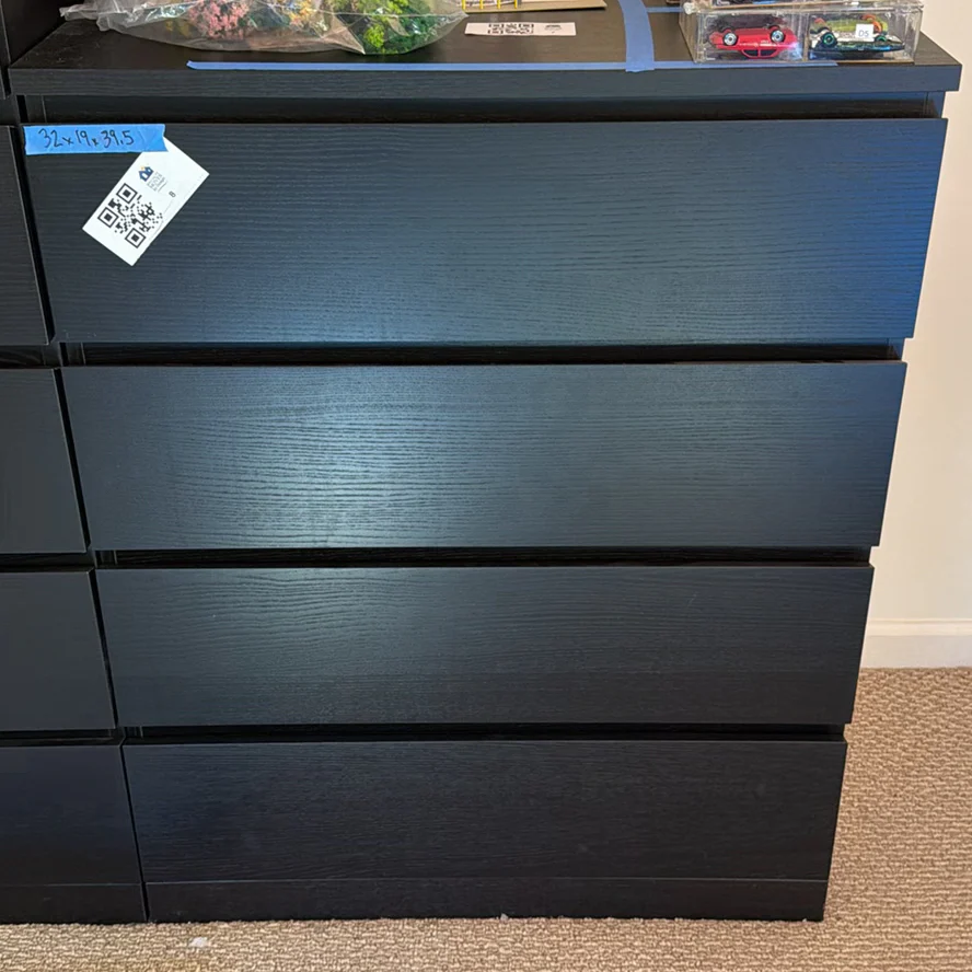 Black Four-Drawer Dresser - image 1 of 6