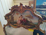 Vintage Ornate Mirror with Painted Romantic Scene - thumbnail 3 of 4
