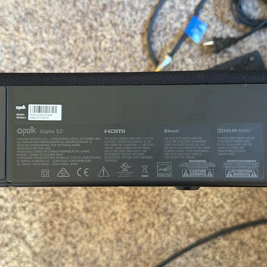 Polk Sigma S2 Sound Bar and Subwoofer System - image 9 of 10