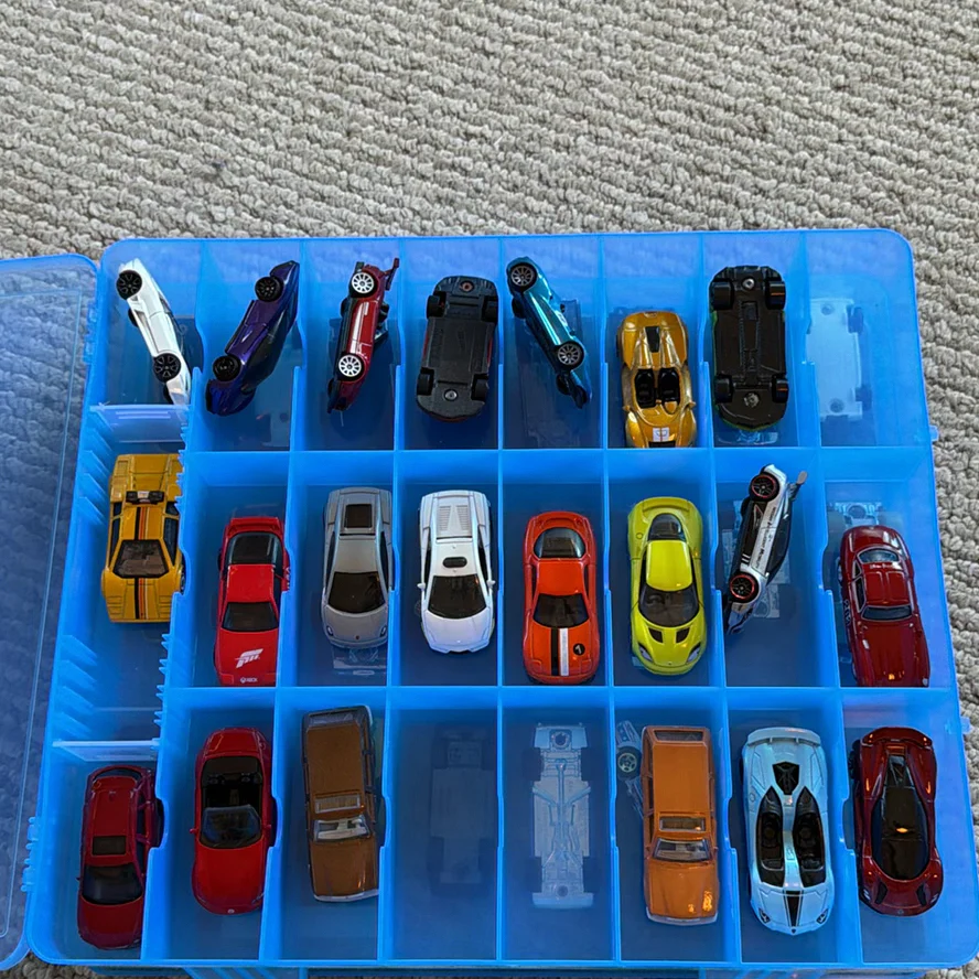 Die-Cast Toy Cars in Blue Storage Case - image 1 of 20