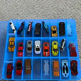 Die-Cast Toy Cars in Blue Storage Case - thumbnail 1 of 20