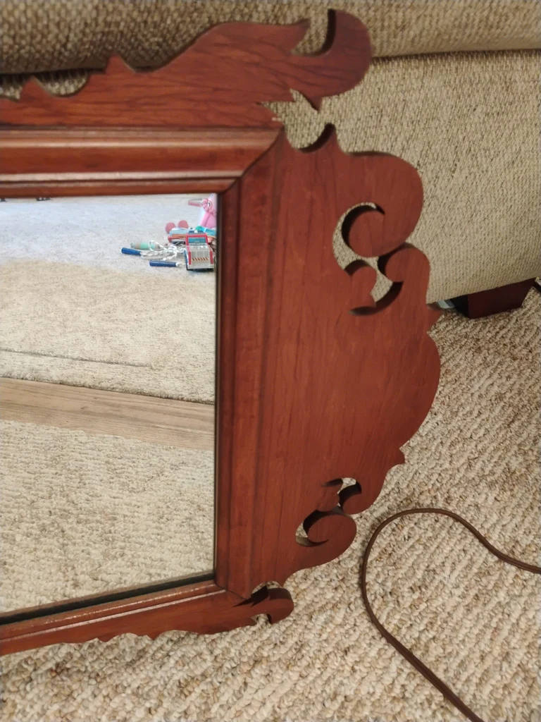 Chippendale Style Wooden Wall Mirror - image 4 of 5