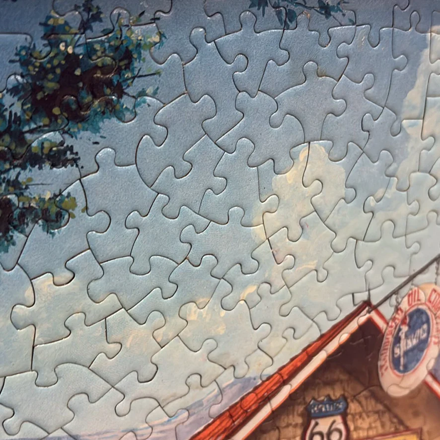 Wooden Wall Display Case and Route 66 Puzzle Artwork - image 10 of 13