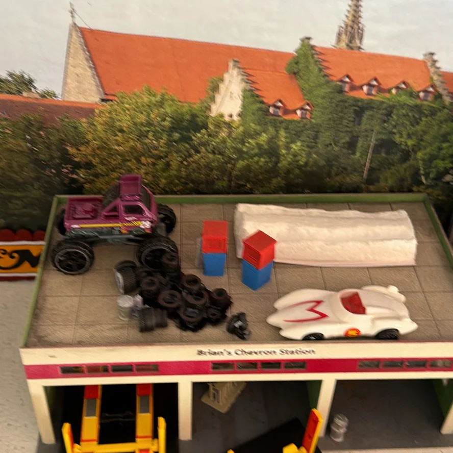 Toy Vehicle Lot With Service Station and Caboose - image 6 of 14