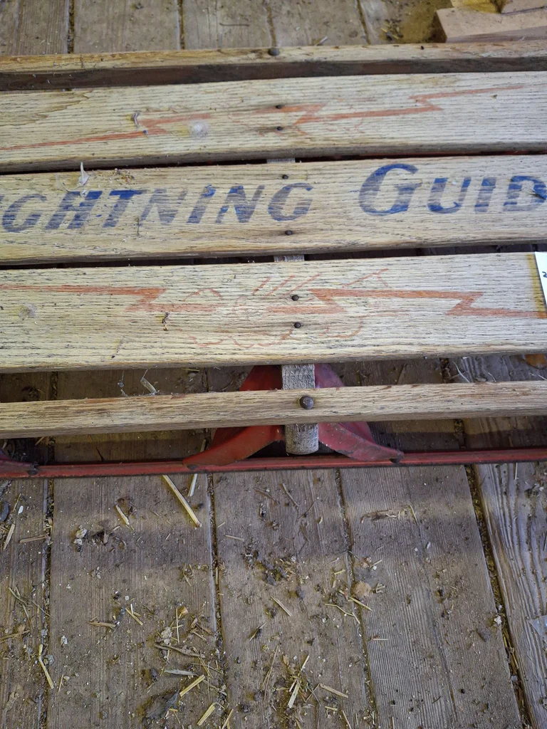 Vintage Lightning Guider Wooden Sled - image 3 of 4