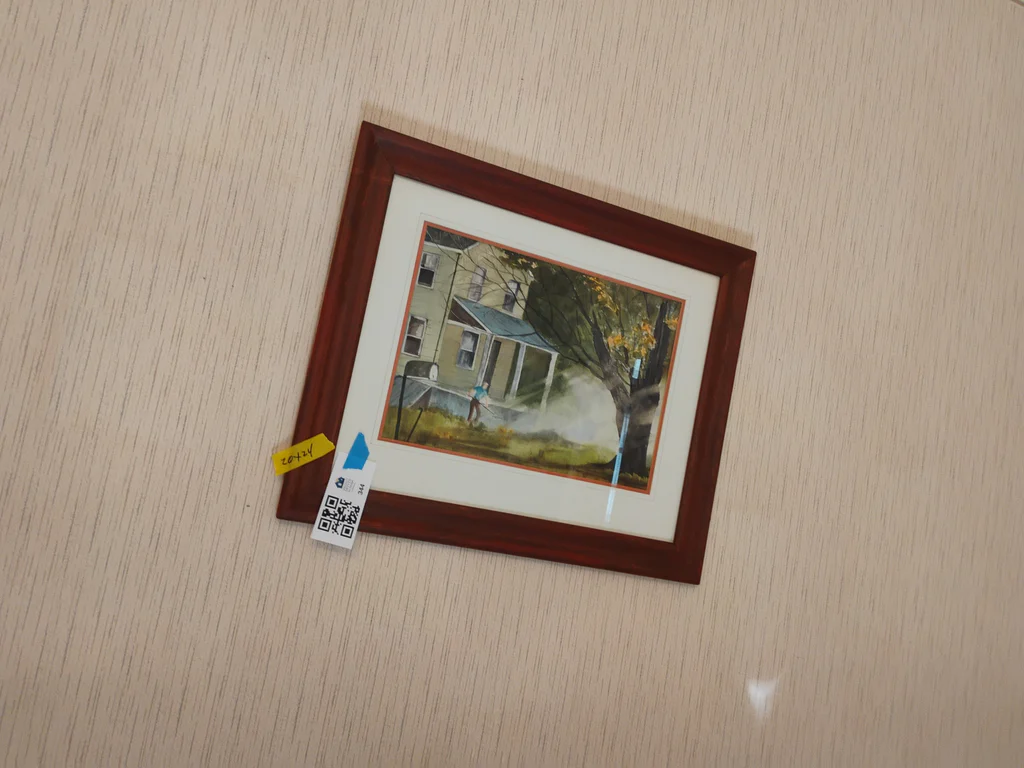 Framed House Landscape Painting - image 1 of 4