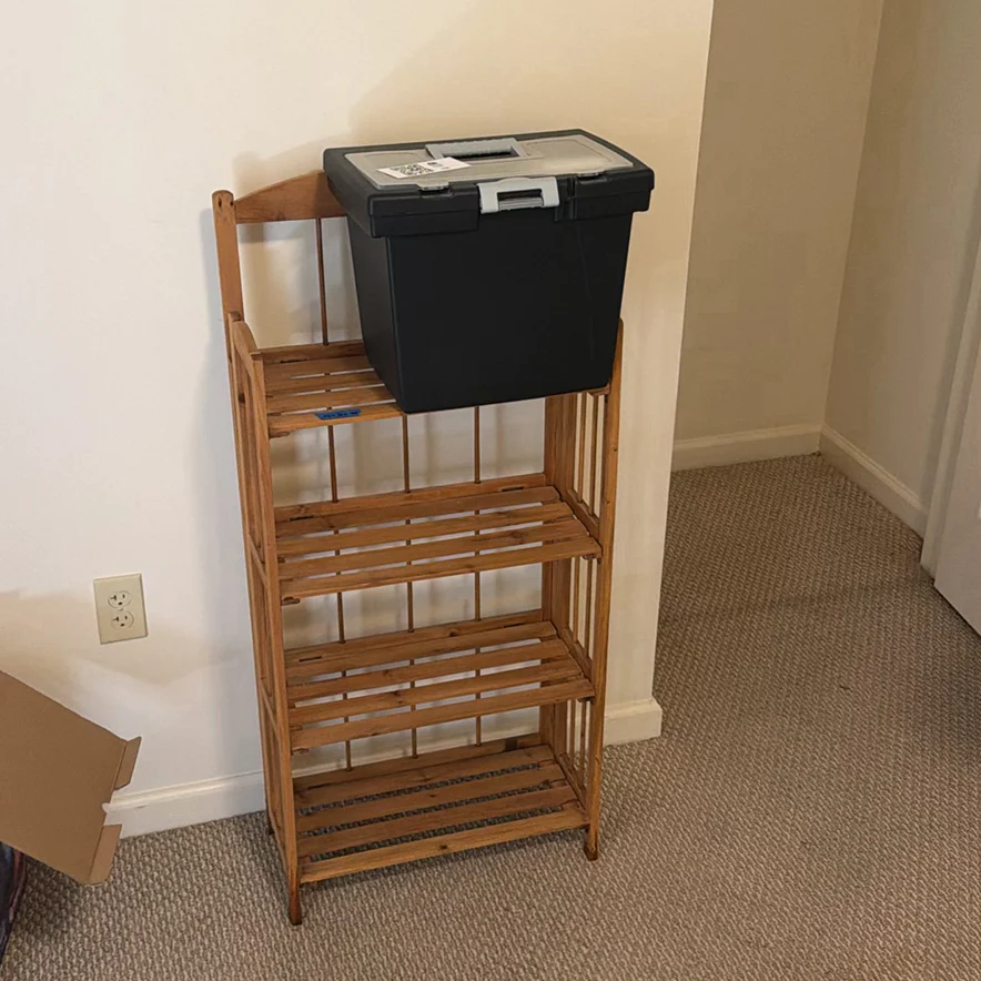 Wooden Shelving Unit and Portable File Box - image 1 of 7