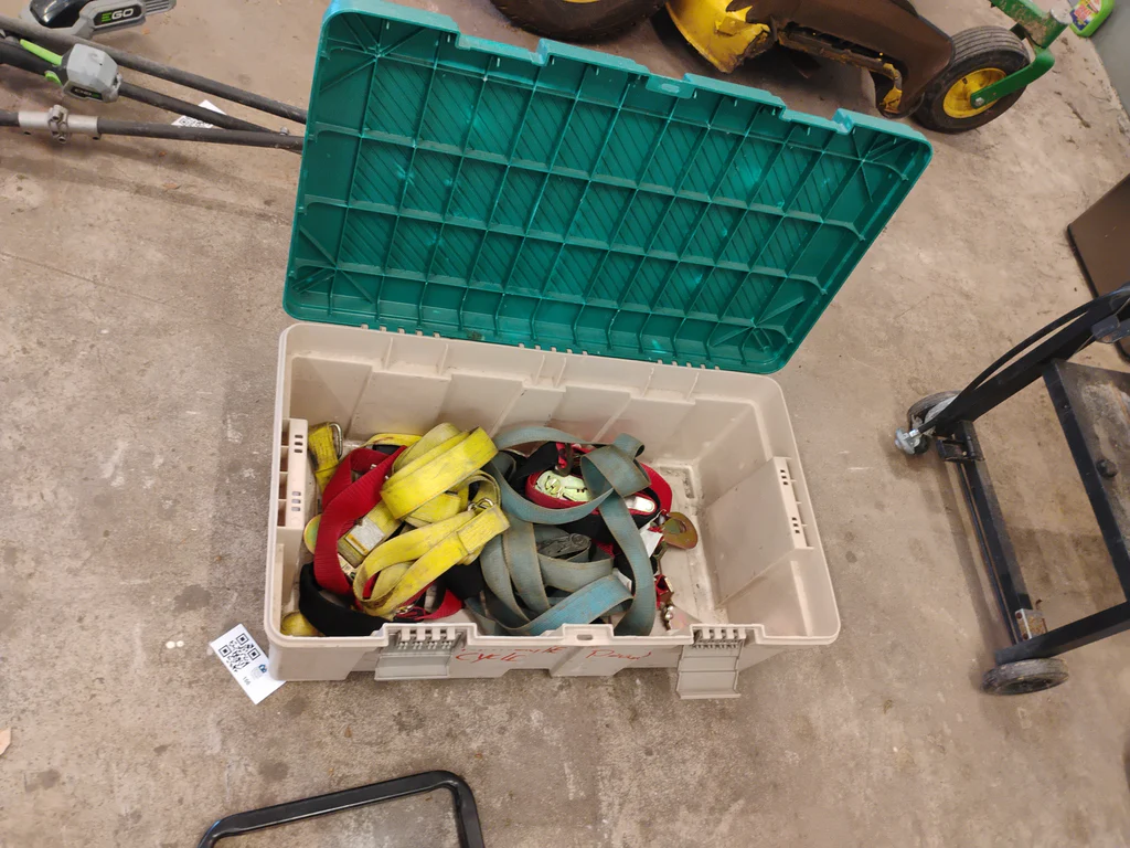 Plastic Storage Tote with Tie-Down Straps - image 1 of 6