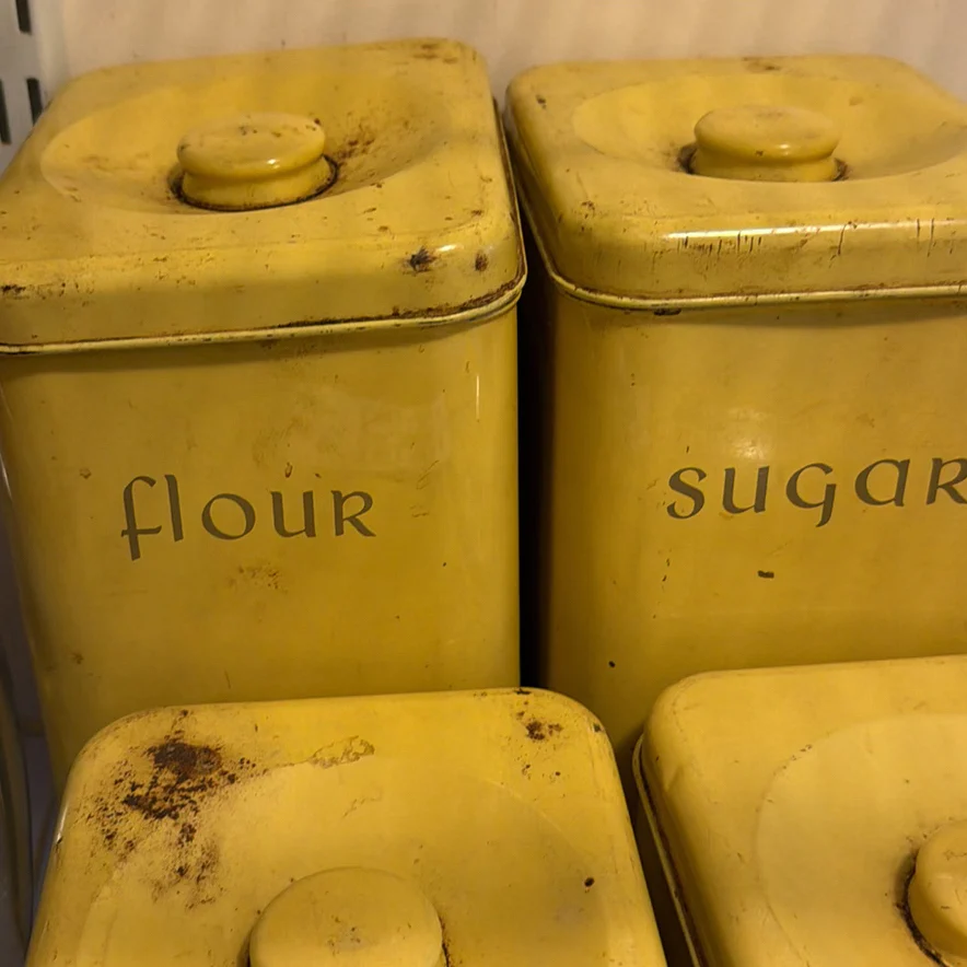 Vintage Canister Set and Glass Canister - image 4 of 4