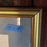 Original Barn Landscape Painting and Octagonal Wall Mirror - thumbnail 7 of 9