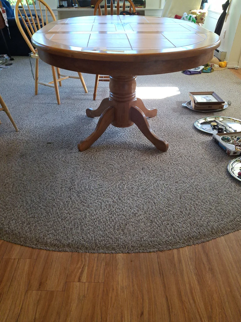Oval Wooden Dining Table with Tile Inlay Top - image 7 of 7