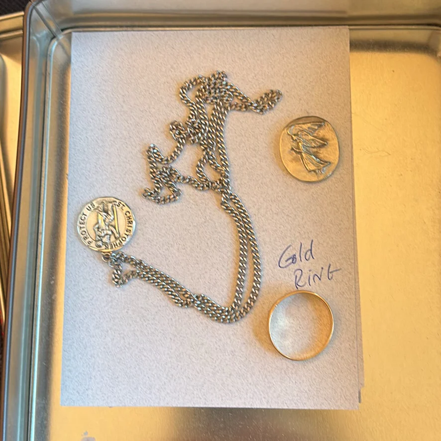 Gold Ring and Religious Pendant Necklace - image 2 of 13
