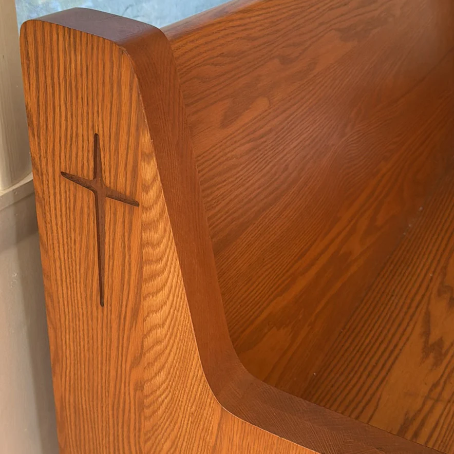 Wooden Church Pew Bench - image 2 of 5