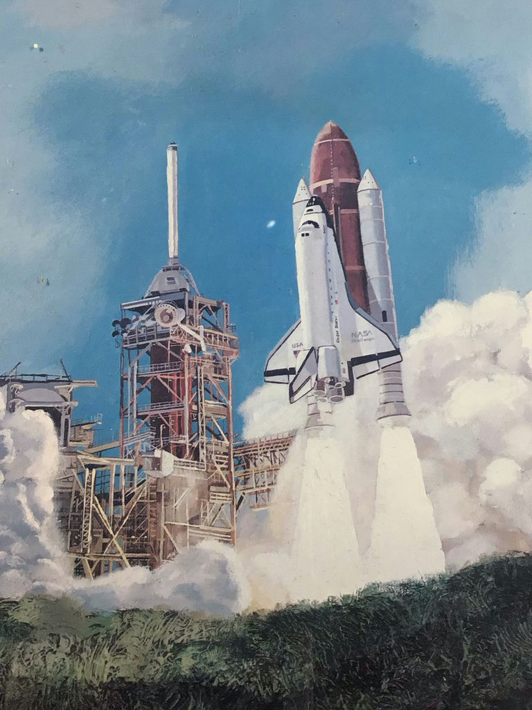 Astronaut Signed Space Shuttle Challenger Print - George Guzzi - image 1 of 6