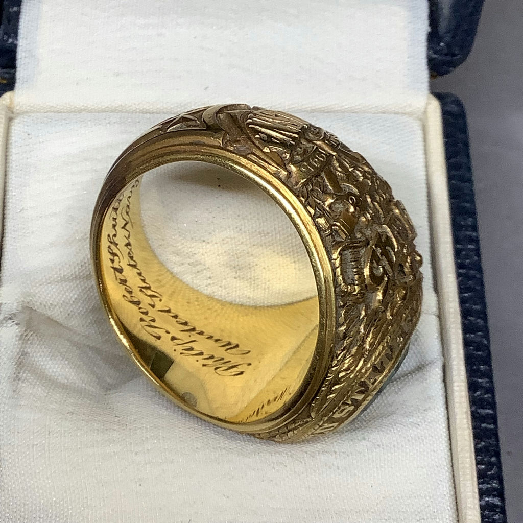 U.S. Naval Academy 1945 Class Ring - 14K & Topaz (17+dwt) - image 8 of 13