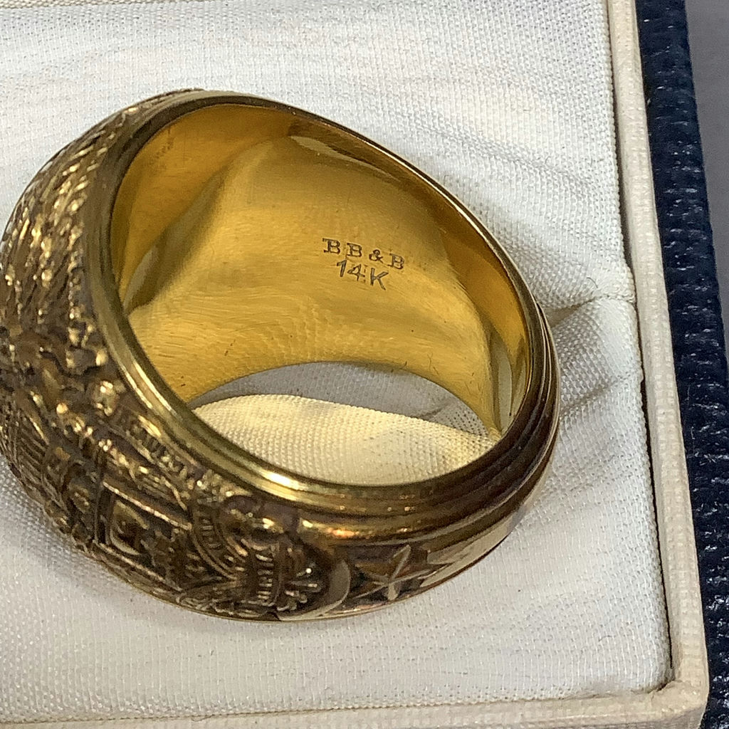 U.S. Naval Academy 1945 Class Ring - 14K & Topaz (17+dwt) - image 7 of 13