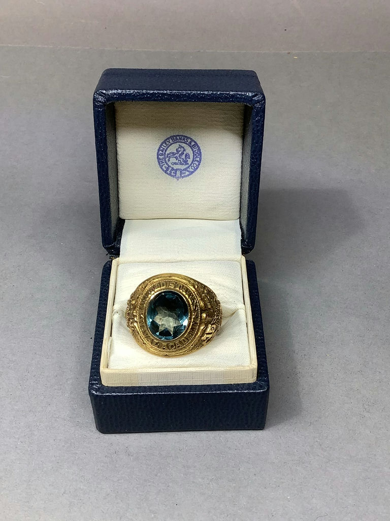 U.S. Naval Academy 1945 Class Ring - 14K & Topaz (17+dwt) - image 2 of 13