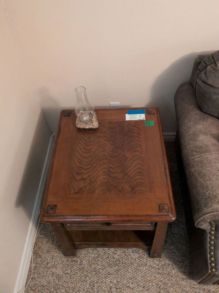Wooden End Table with Drawer and Shelf - image 3 of 5