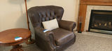 Brown Tufted Leather Armchair - thumbnail 1 of 6