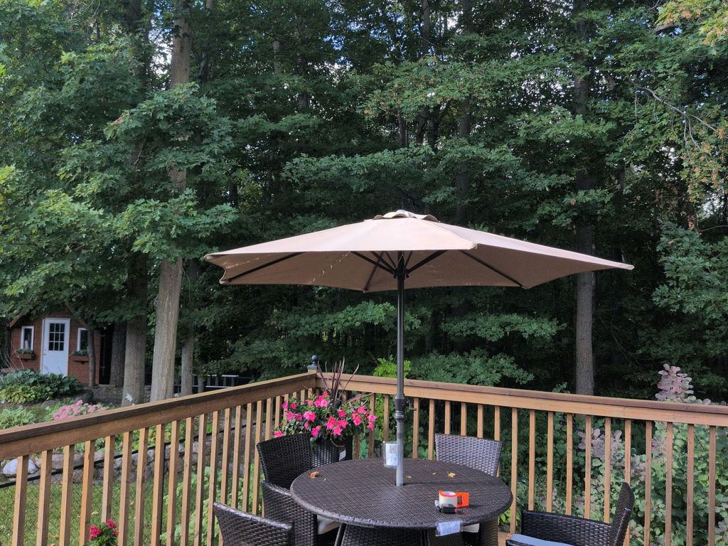 Outdoor Patio Umbrella And Base. - image 5 of 6