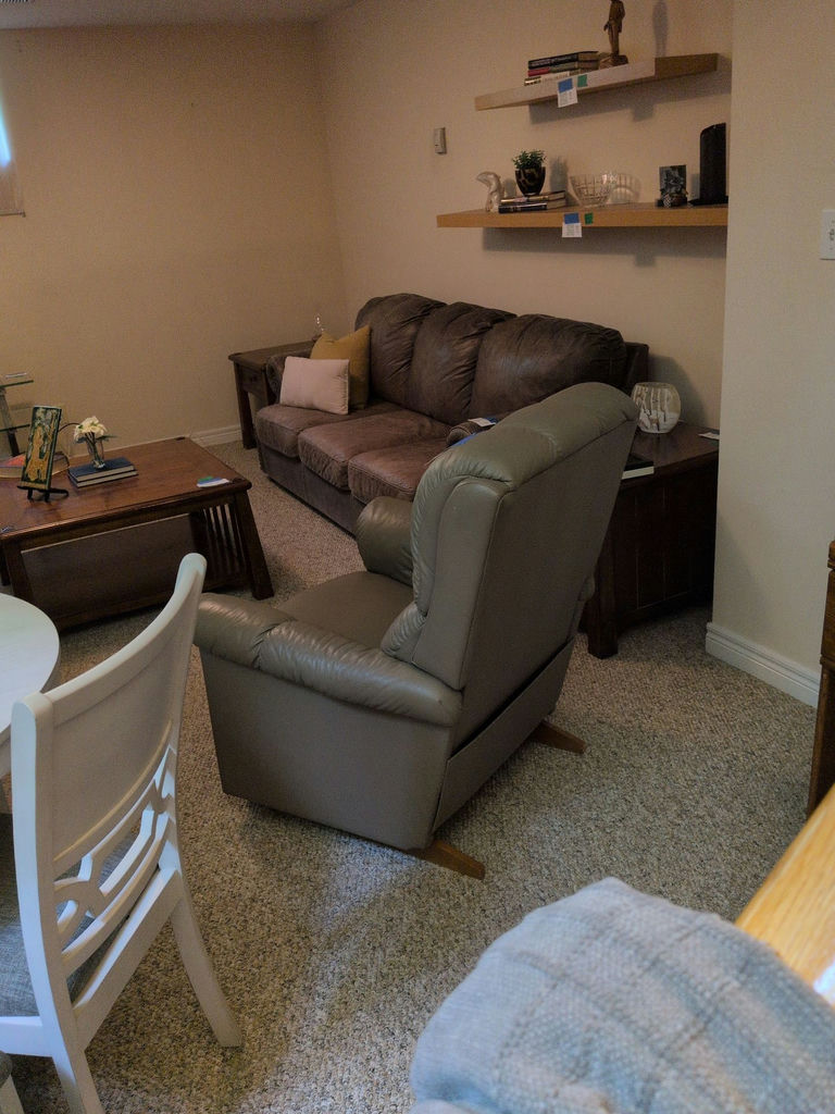 Taupe Leather Recliner Chair - image 3 of 7