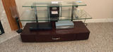 Glass TV Stand with Wooden Base - thumbnail 4 of 4