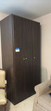 Dark Wood Three-Door Wardrobe Cabinet - thumbnail 3 of 4