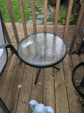 Round Glass Patio Side Table - thumbnail 1 of 4