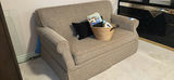 Beige Upholstered Pullout Loveseat Sofa - thumbnail 4 of 7