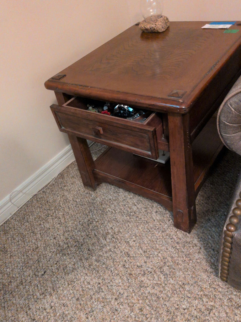 Wooden End Table with Drawer and Shelf - image 4 of 5