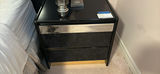 Black Two-Drawer Nightstand - thumbnail 1 of 5