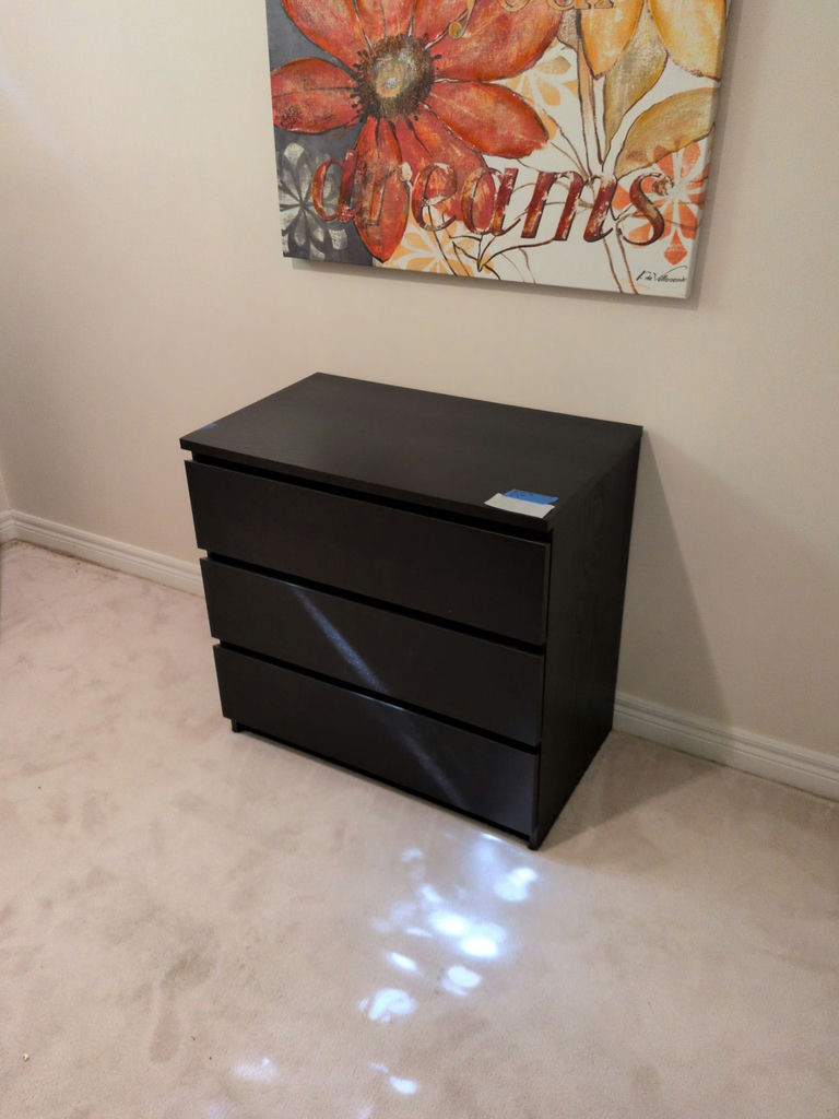 Black Three-Drawer Dresser - image 1 of 4