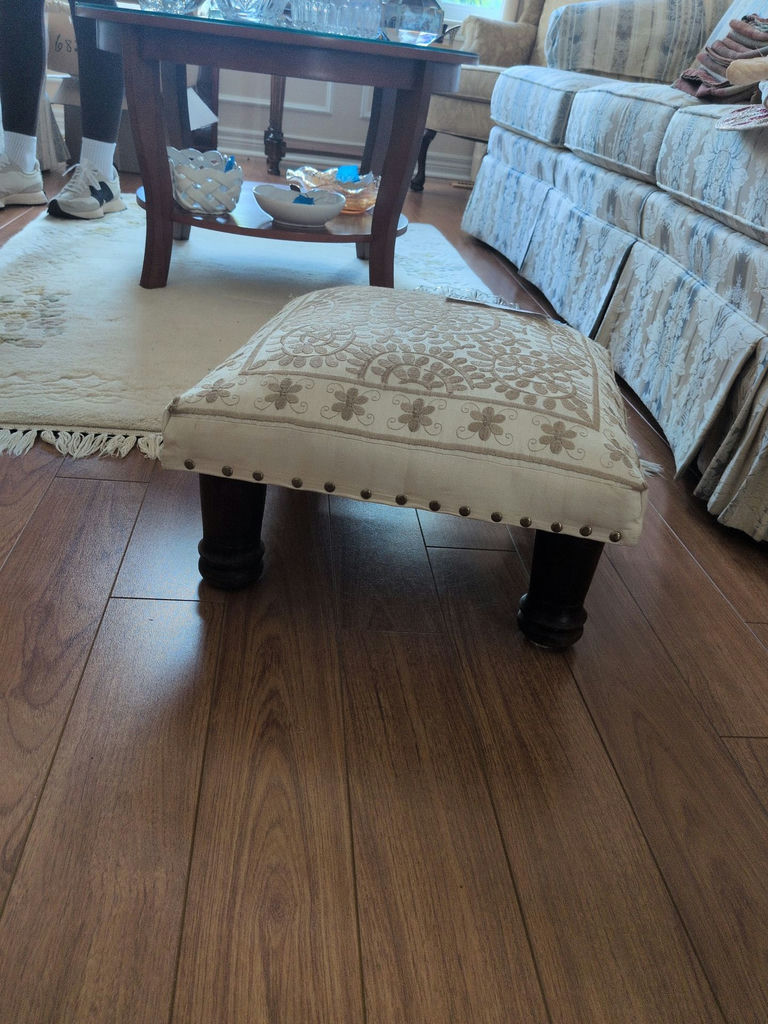 Upholstered Footstool Ottoman - image 2 of 7